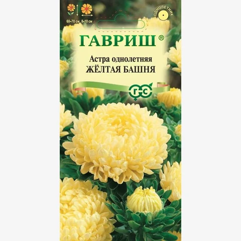 Астра Желтая Башня (пионовидная) 0.3гр