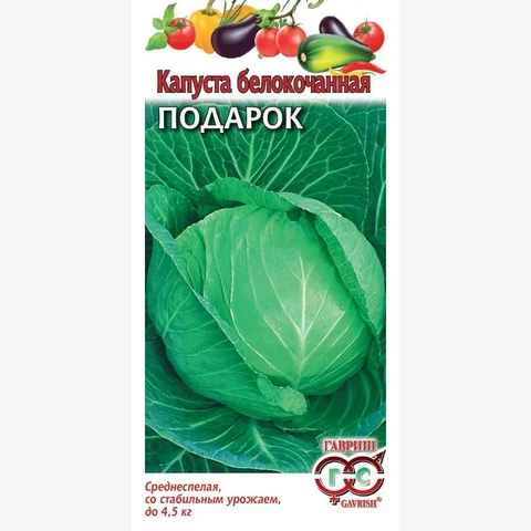 Капуста белокочанная Подарок 0.5гр (для квашения)